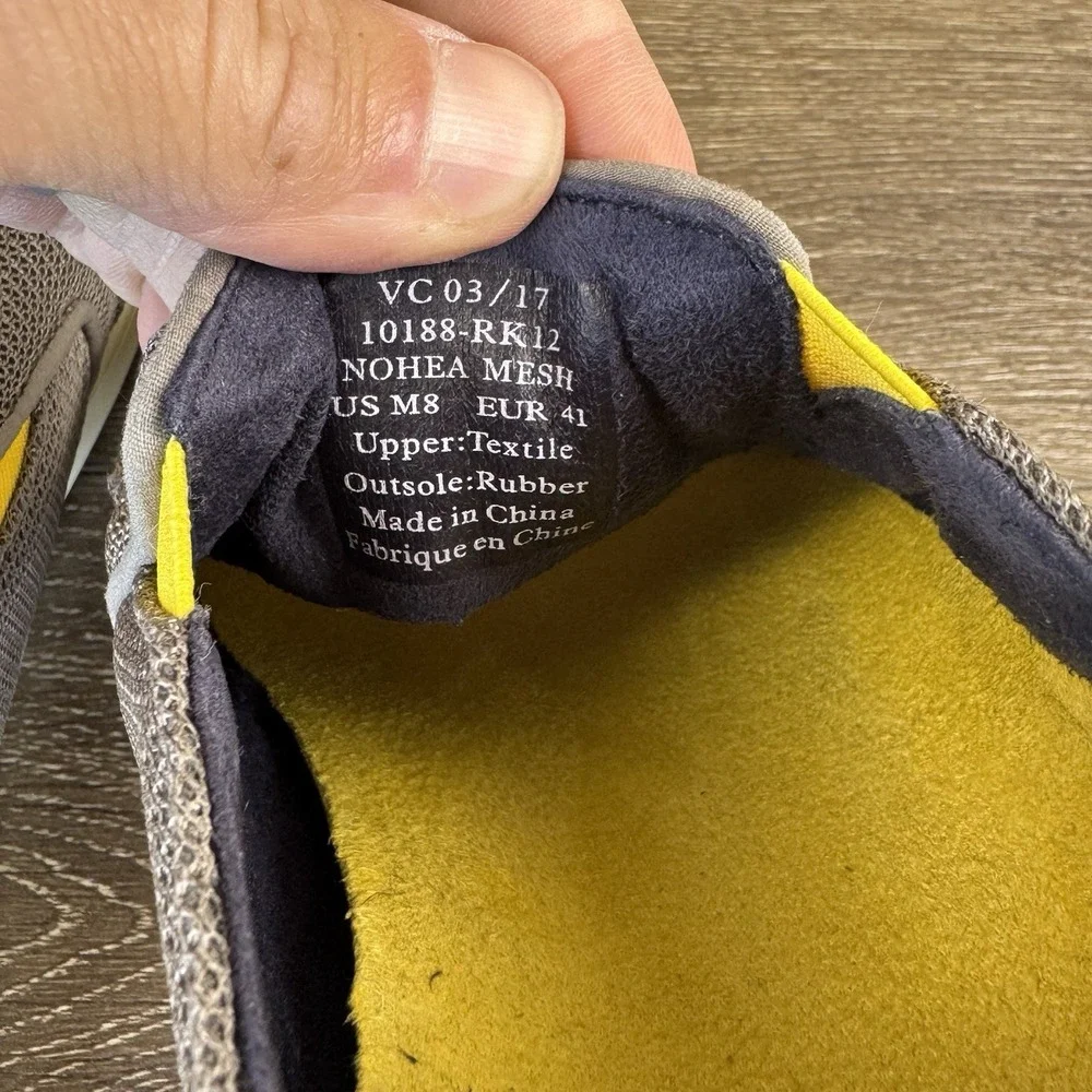 Olukai Nohea Mesh Men's Casual Slip On Boat Shoes Sz 8 Gray Yellow 10188-RK12